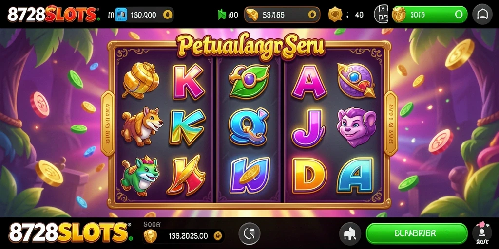 Tampilan menarik dari permainan slot petualangan 8728SLOTS.