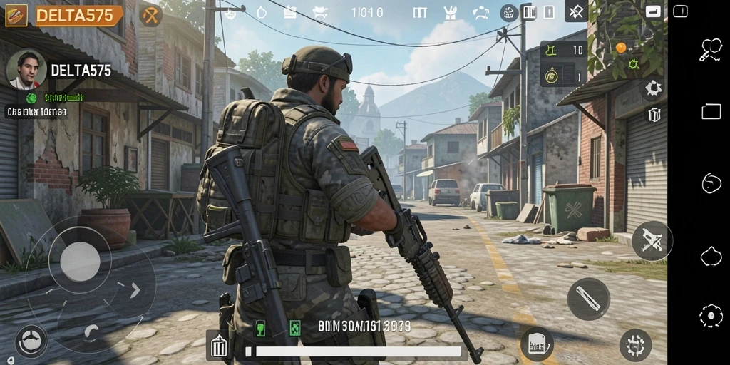 Tampilan gameplay DELTA575 yang menakjubkan dan realistik.