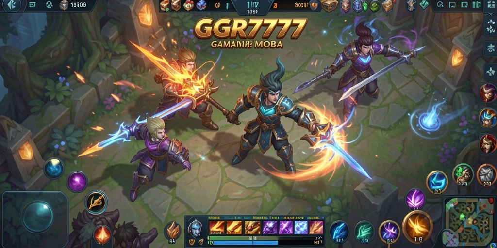 Screenshot GGR7777 yang menunjukkan aksi seru dalam pertempuran MOBA.