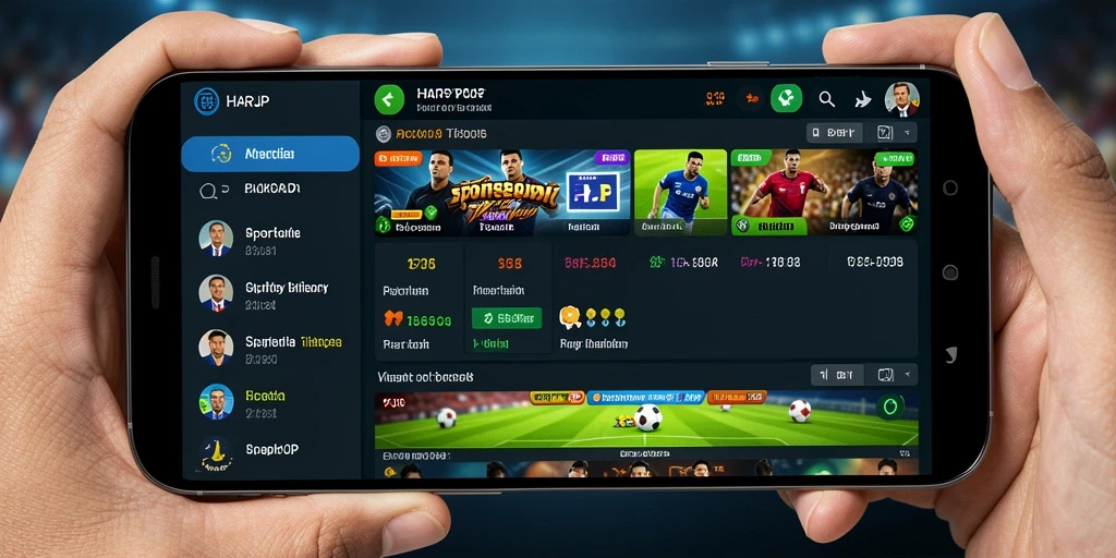 Tampilan utama gameplay taruhan olahraga HARAPJP yang menarik.