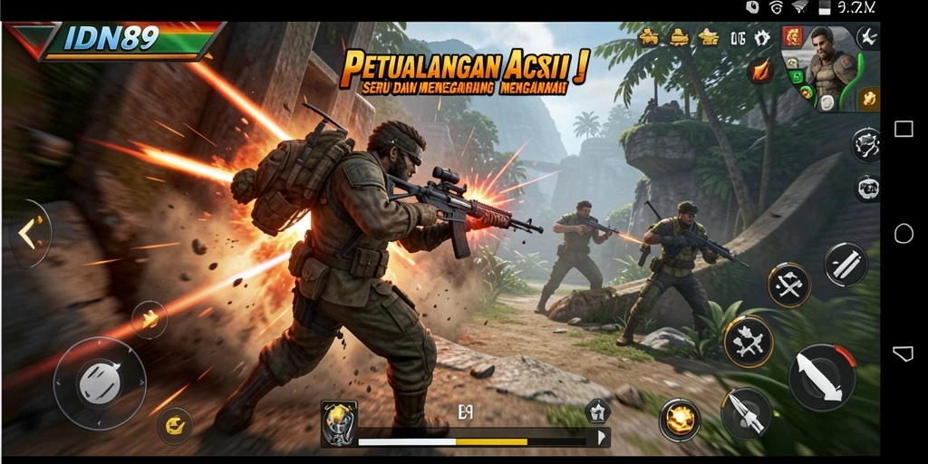 Tampilan menegangkan dari gameplay IDN89 saat bertarung.