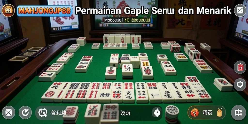 Tampilan gameplay seru dan interaktif saat bermain Gaple di MAHJONGJP88.