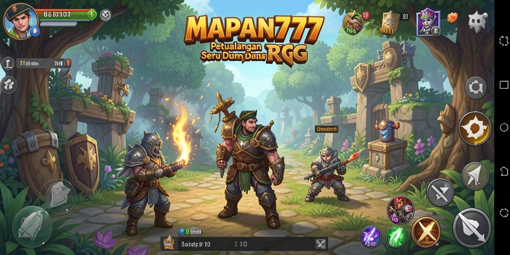 Tangkapan layar gameplay MAPAN777 yang menunjukkan pertempuran seru dalam dunia RPG.