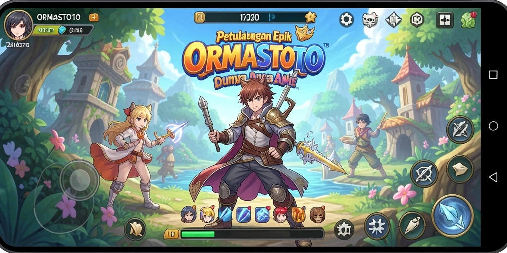 Screenshot gameplay ORMASTOTO yang penuh aksi dan warna.