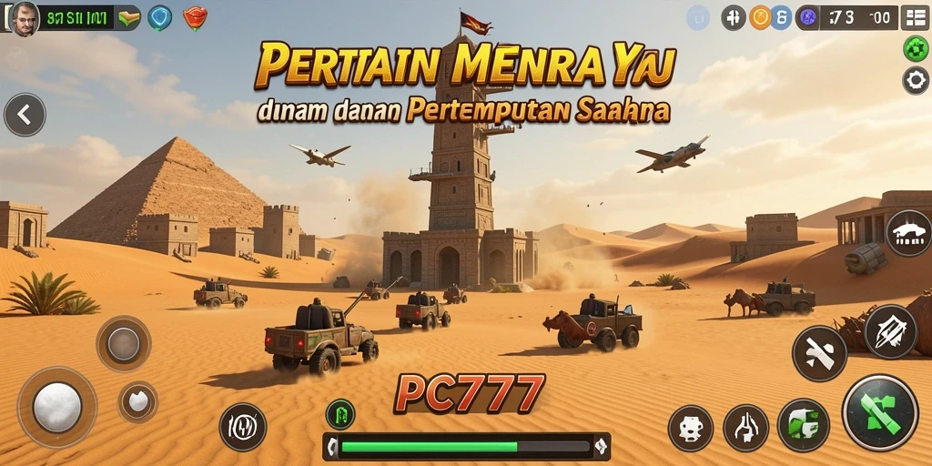 Tangkapan layar PC777 menampilkan aksi pertahanan menara yang mendebarkan.