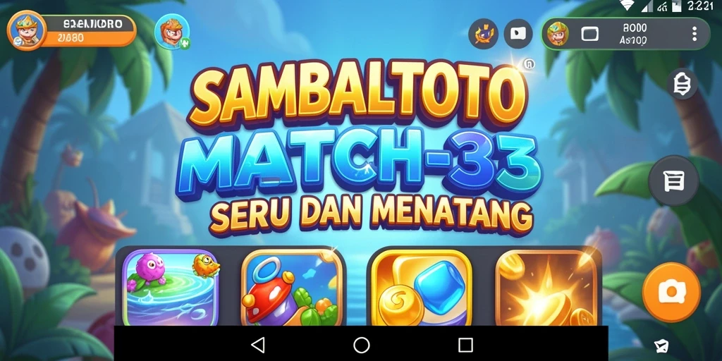 Tampilan gameplay seru di SAMBALTOTO dengan objek berwarna-warni.