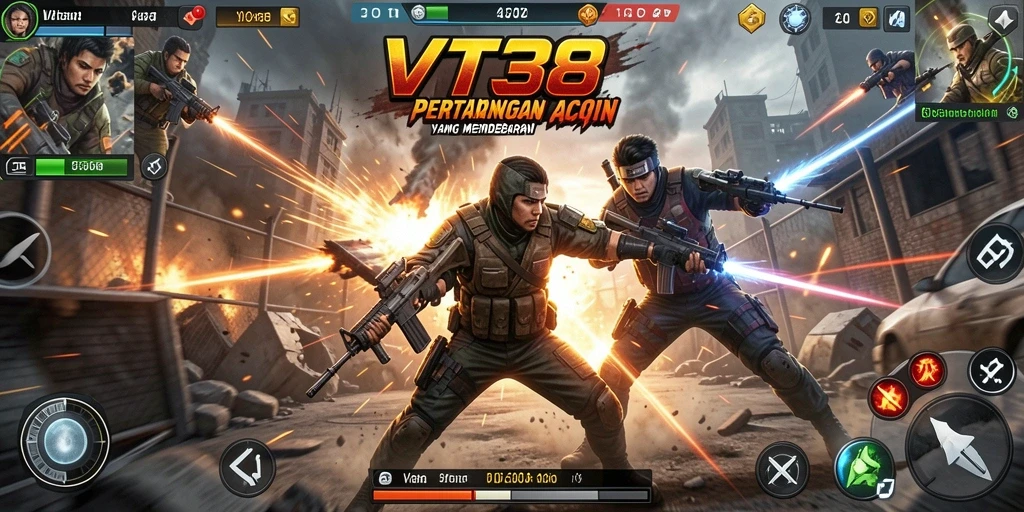 Screenshot gameplay VT38 menampilkan aksi seru dan intens.