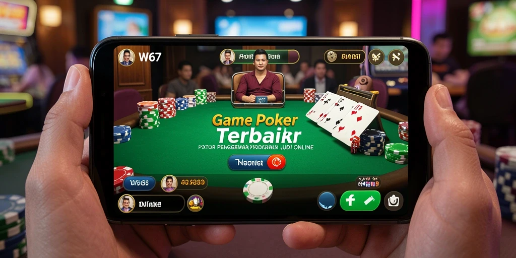 Screenshot W67 menampilkan gameplay seru Poker online.