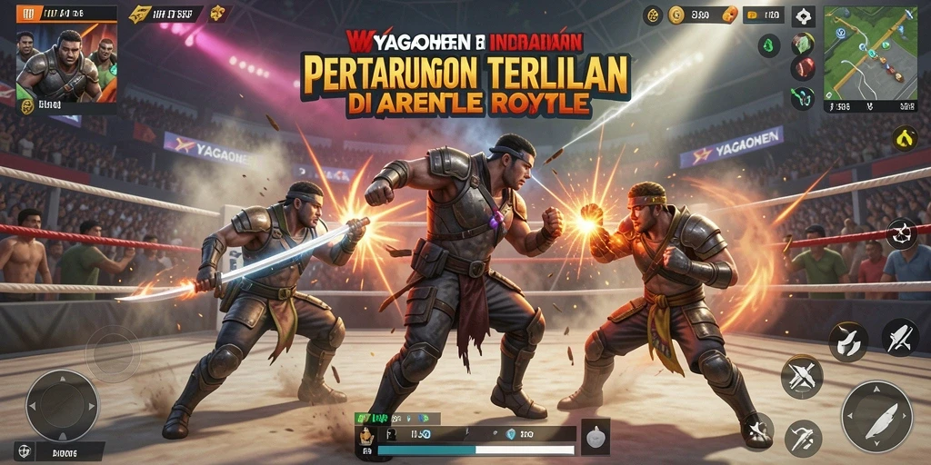 Screenshot YAGAOHEN menunjukkan intensitas pertarungan di arena Battle Royale.