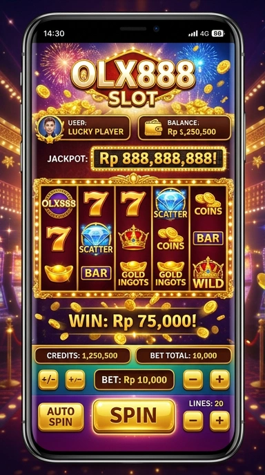 Menu kategori aplikasi pada olx888 untuk kemudahan navigasi.